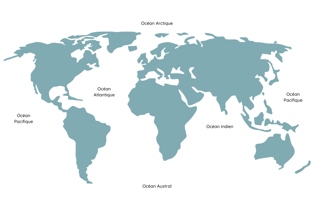 carte des mers et océans